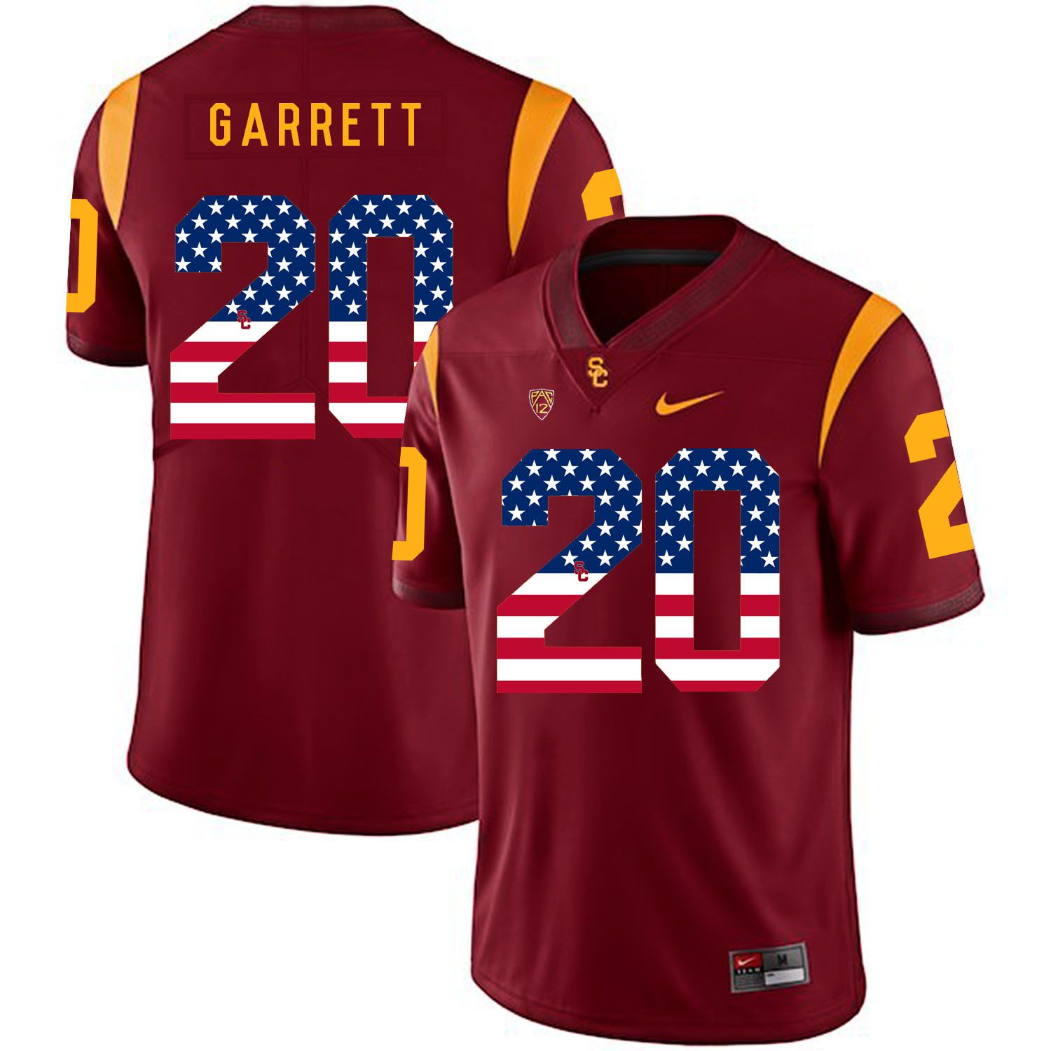 Men USC Trojans #20 Garrett Red Flag Customized NCAA Jerseys